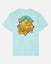 Back of ice blue banana t-shirt with banana goat design