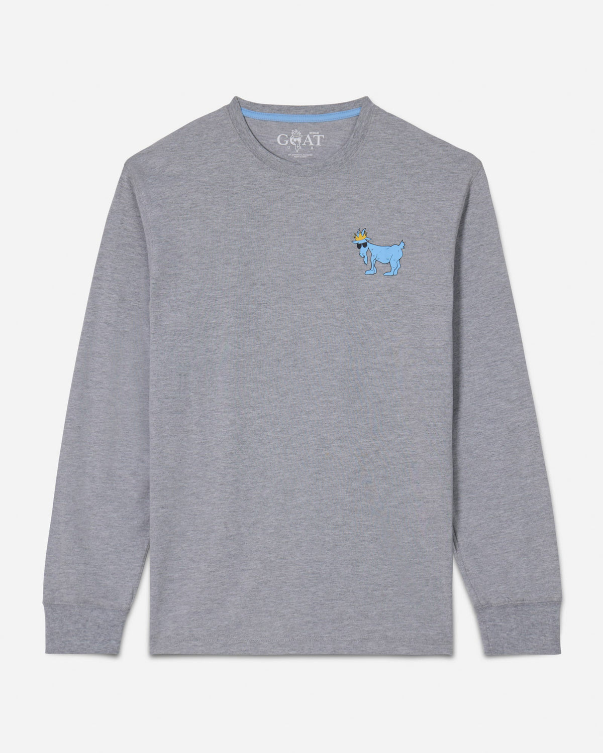 (Front)Gray long sleeve with blue goat logo