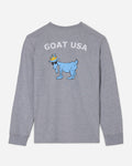 (Back)Gray long sleeve with big goat graphic