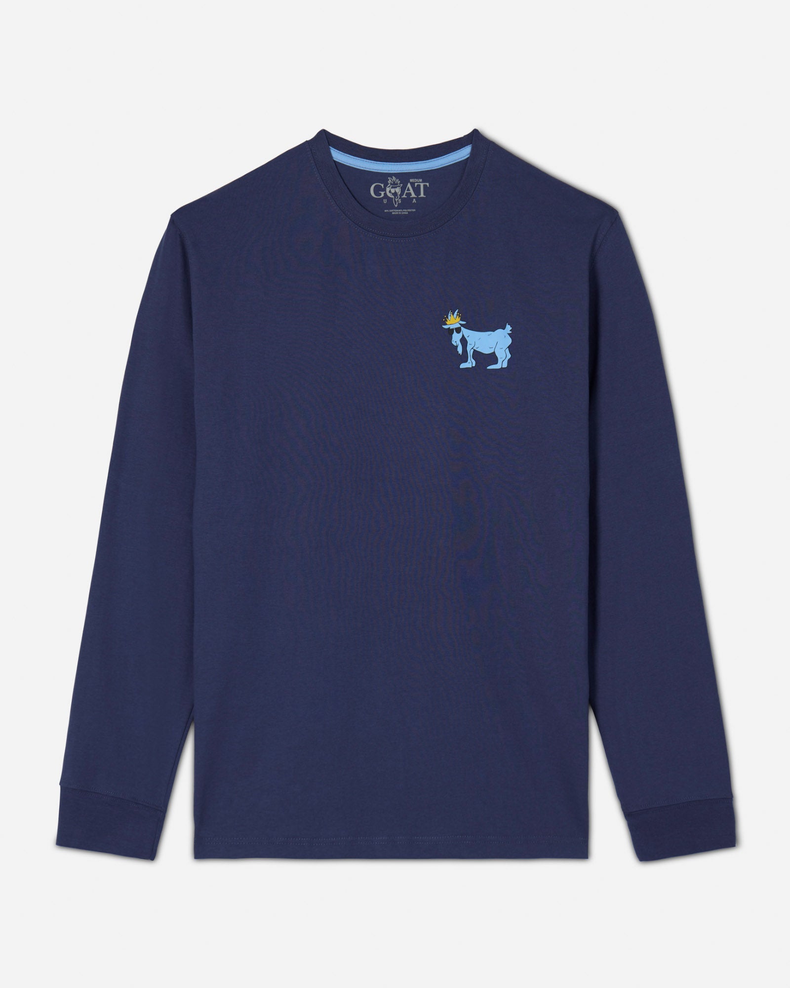 (Front)Navy long sleeve with blue goat logo#color_navy