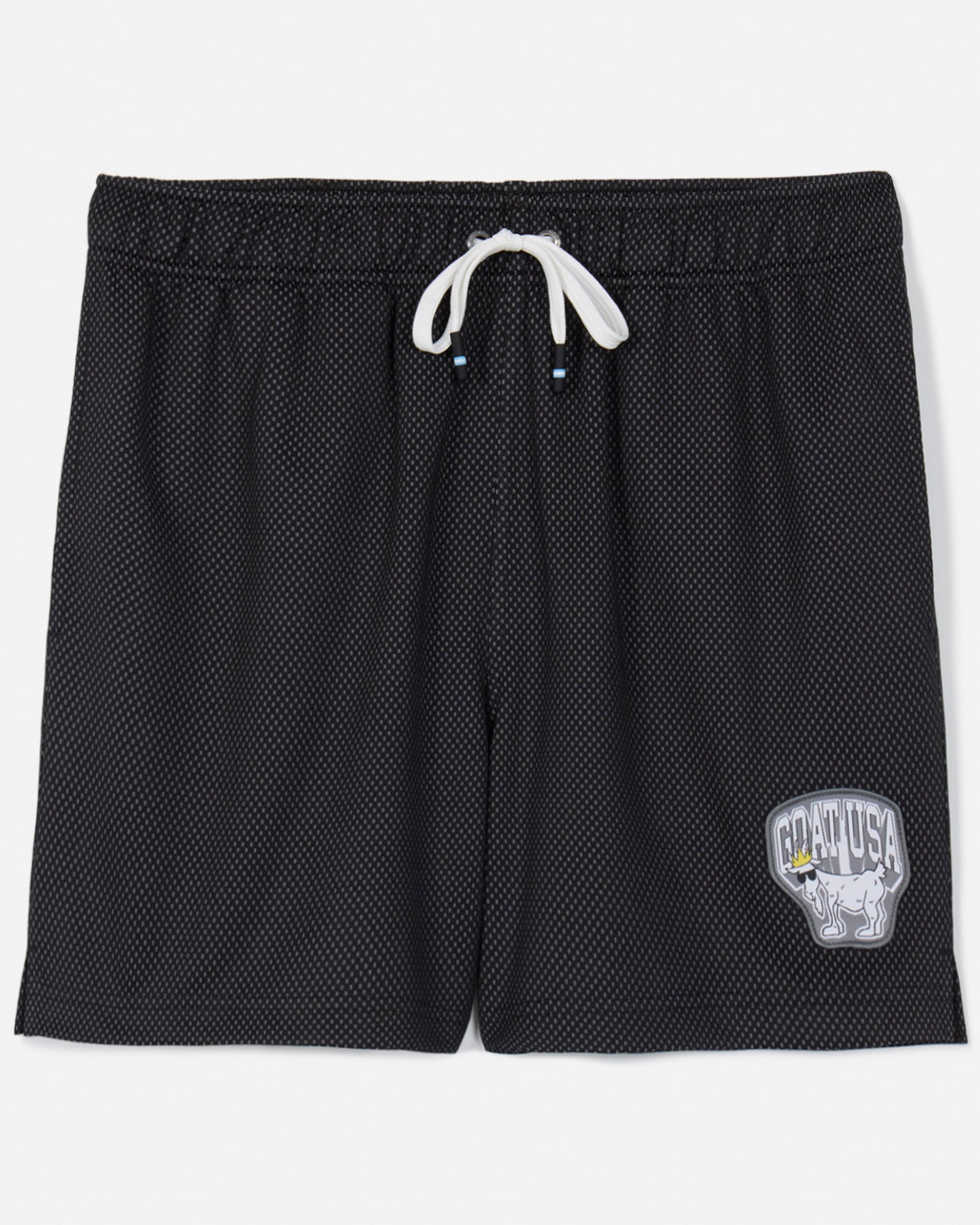 Front of black men's dot mesh shorts#color_black