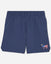 Front of navy athletic shorts