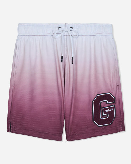 Front of maroon fade mesh shorts#color_windsor-wine