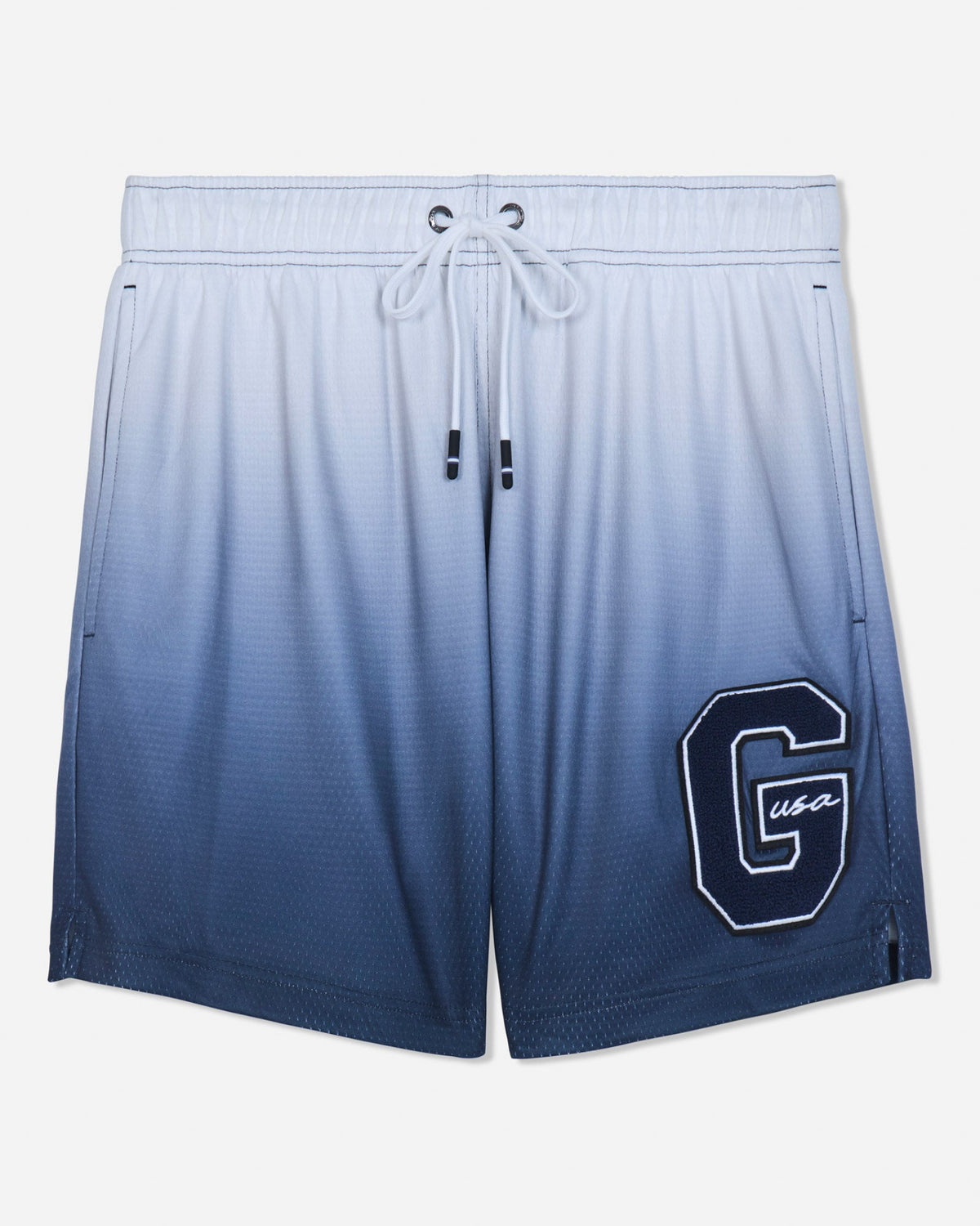 Front of navy fade mesh shorts#color_navy-blazer