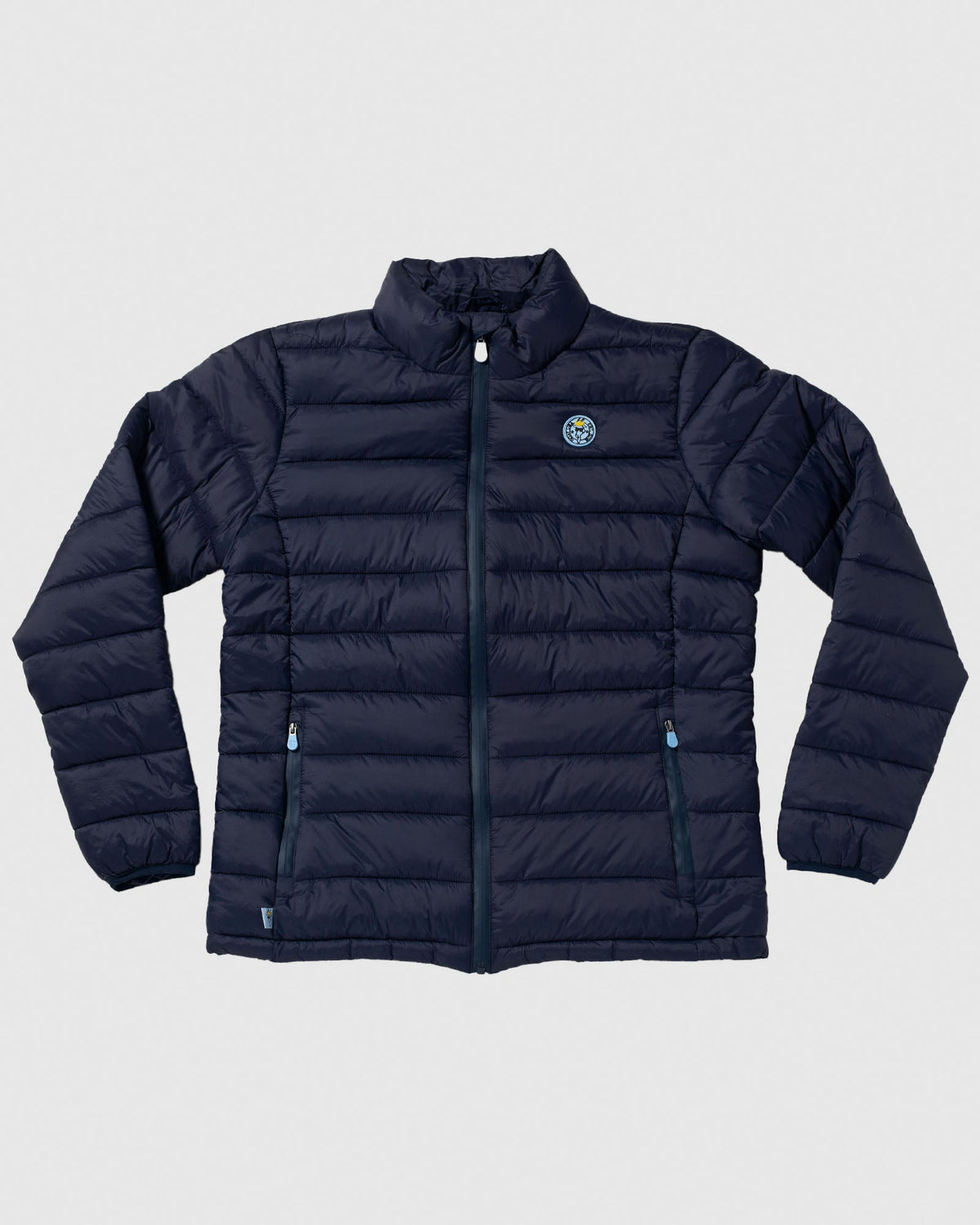 Front of navy Men's Puffer Jacket