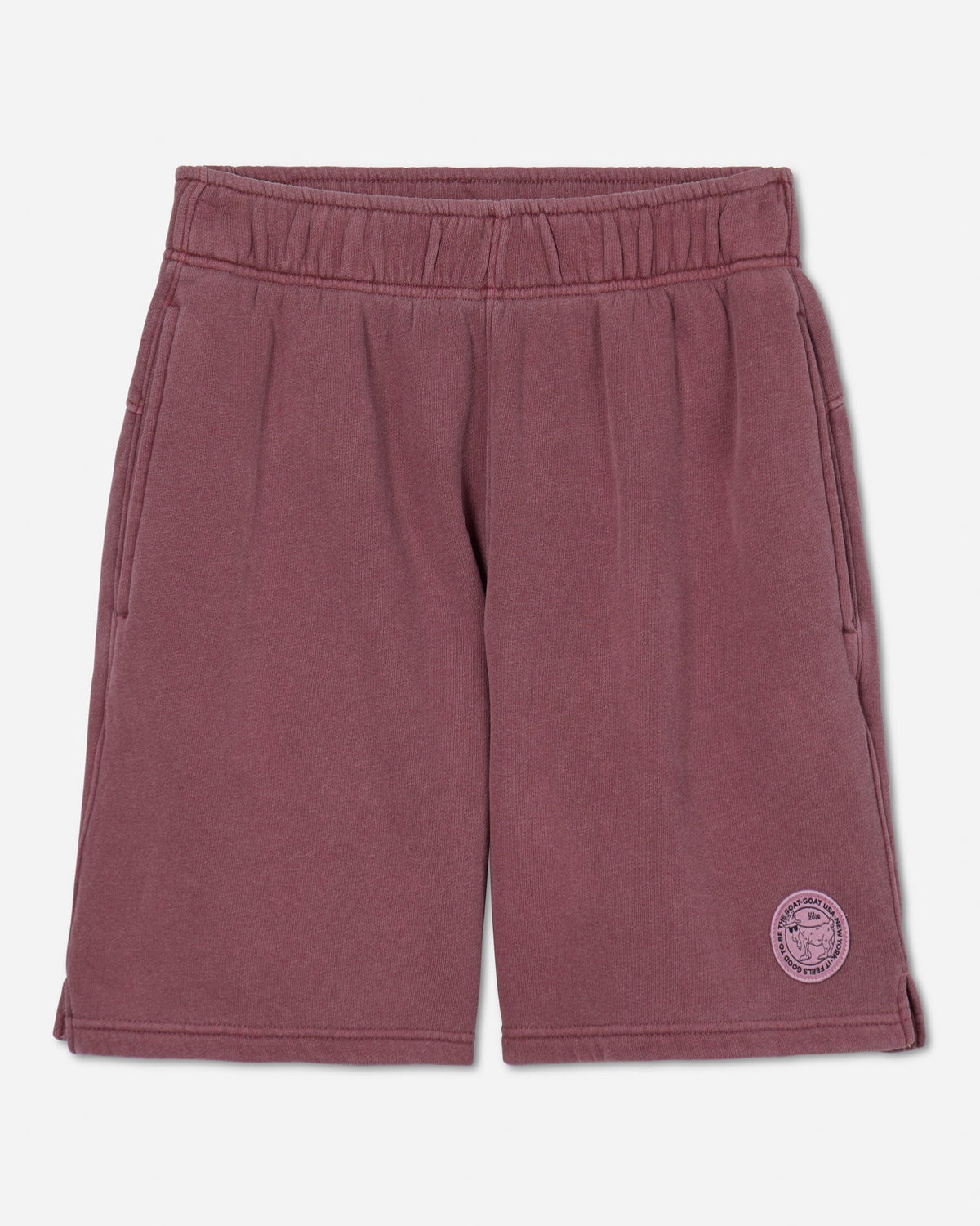 Crimson-colored men's sweat shorts
