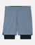 Pair of gray shorts with a black liner on a white background#color_storm-gray