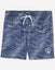 Front of navy mesh shorts with wave design#color_navy