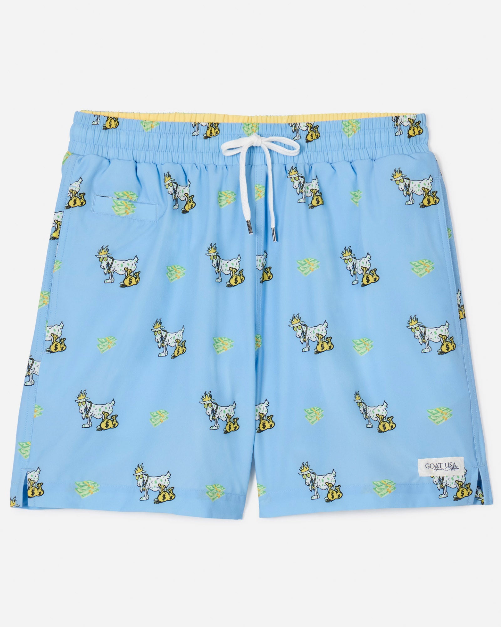 Front of carolina blue cash money bathing suit