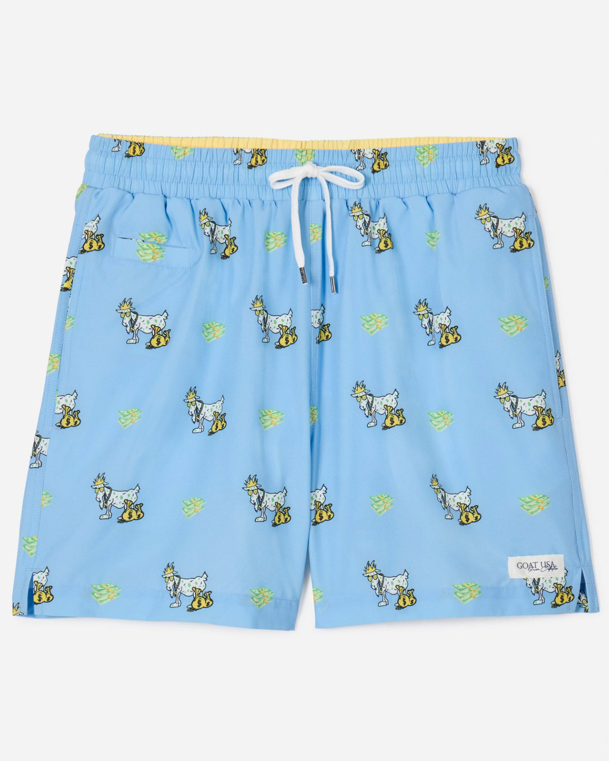 Front of carolina blue cash money bathing suit