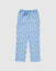 Blue pajama pants with dollar bills and money-themed goats