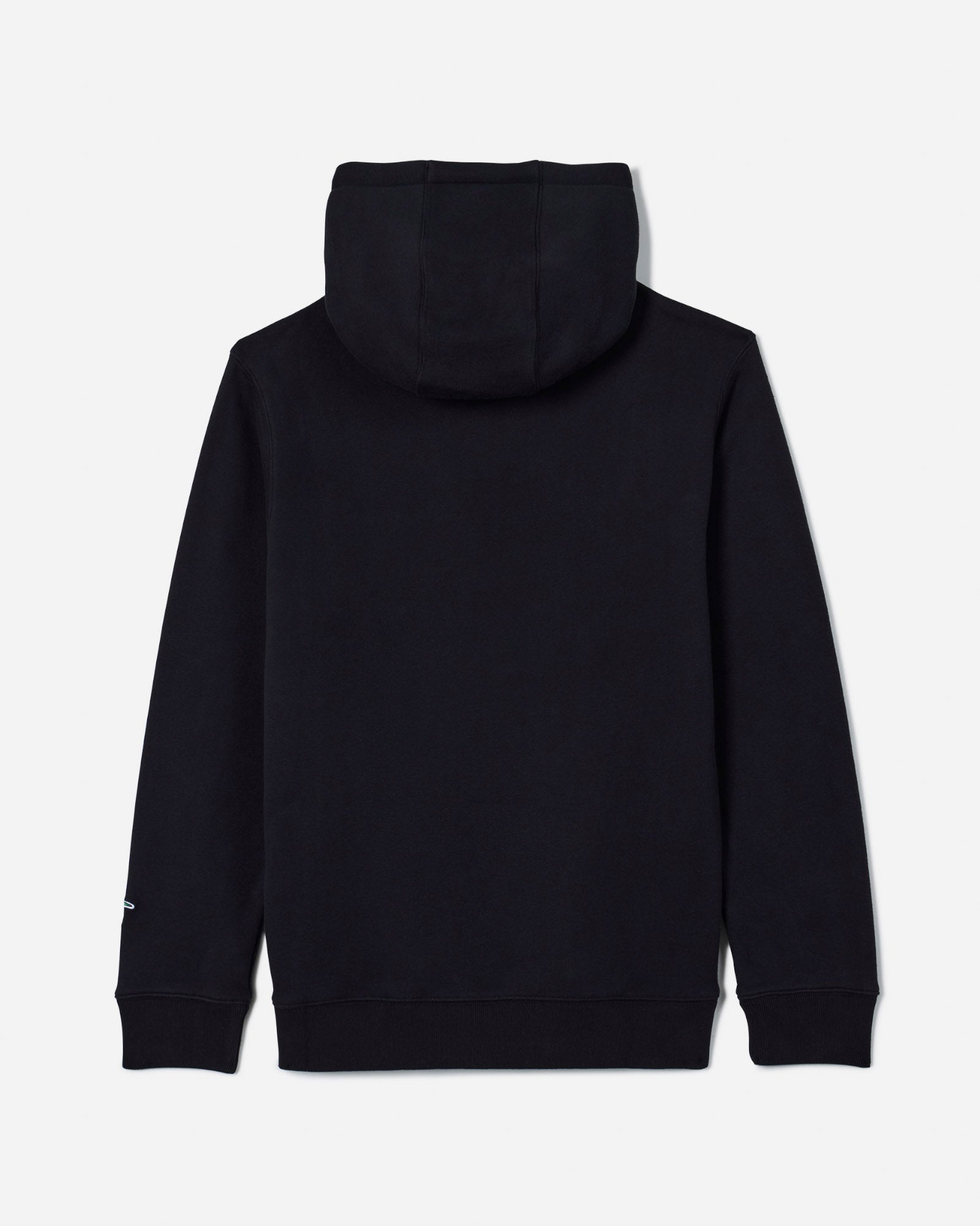 Back of black Hooded Sweatshirt