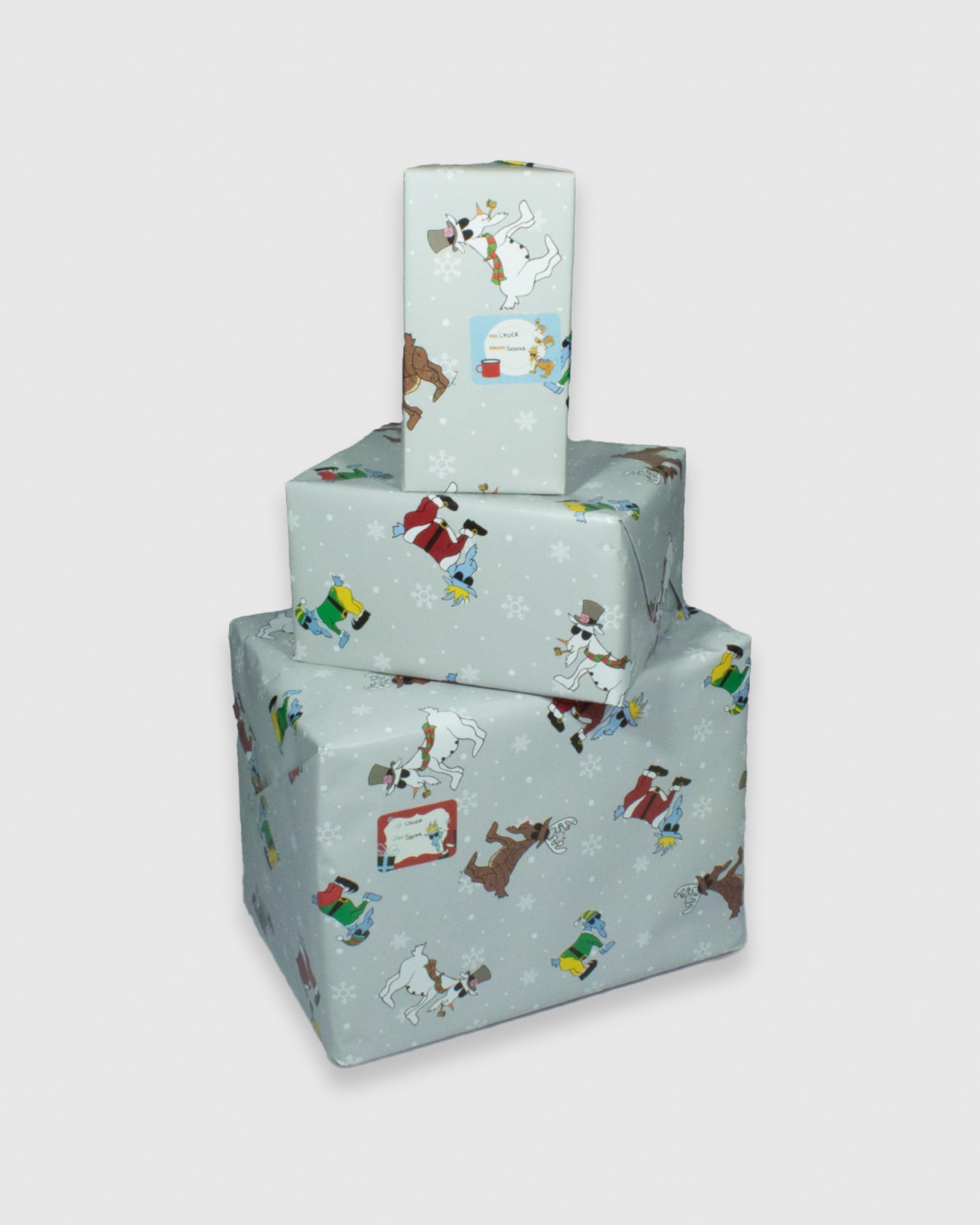 Gifts wrapped in Christmas Wrapping Paper Sheets 