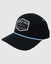 Black snapback with blue rope and embroidered patch#color_black