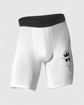 White compression shorts with the GOAT USA logo on the them