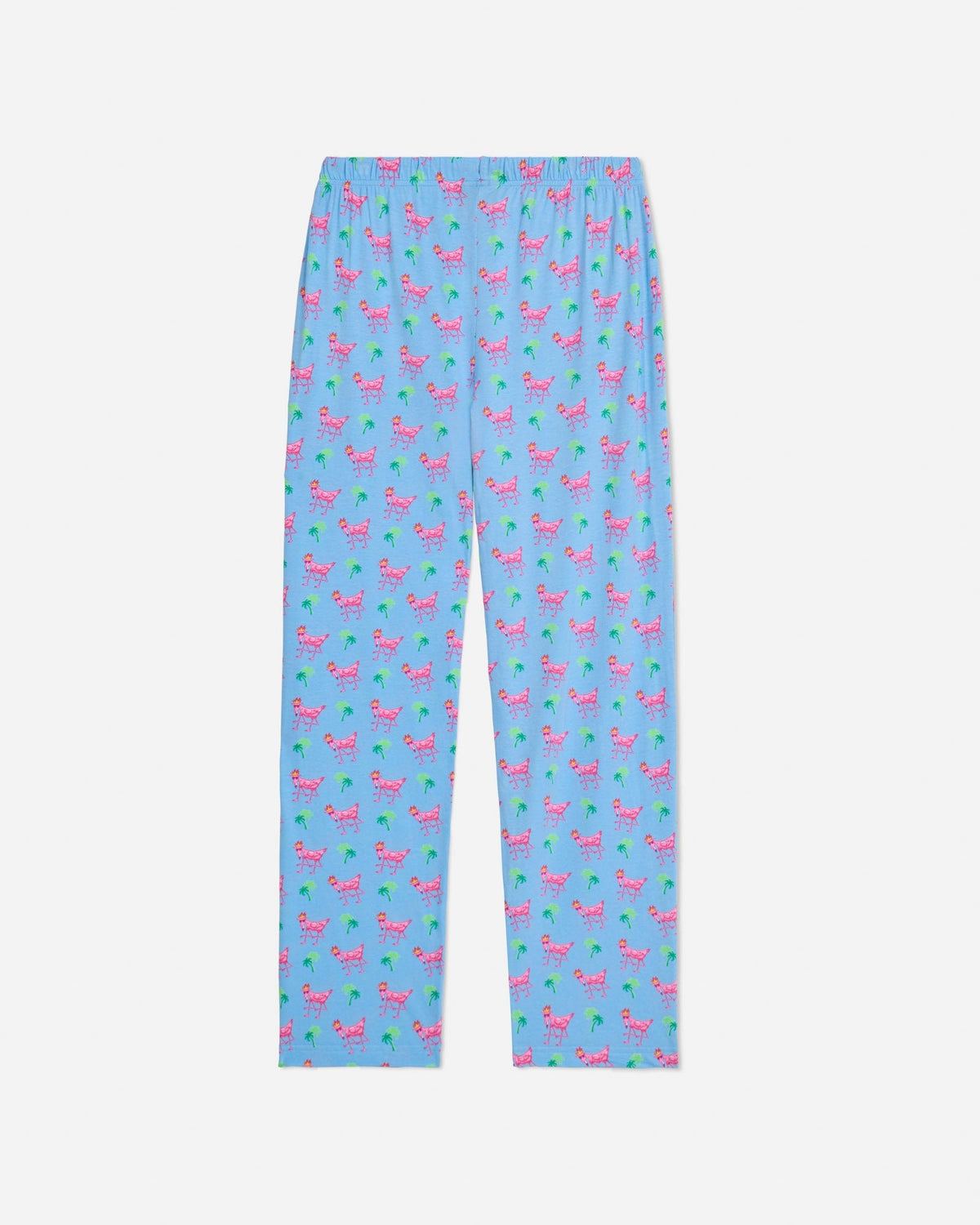 Back of carolina blue FlaminGOAT pajama pants