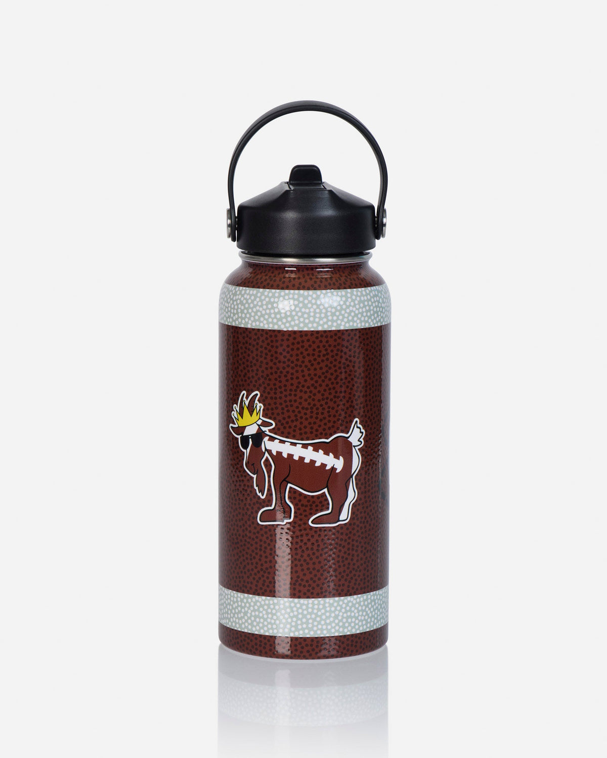 Water bottle with football goat and football pattern