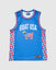 Blue basketball jersey with Freedom GOAT USA logo and patterned sides