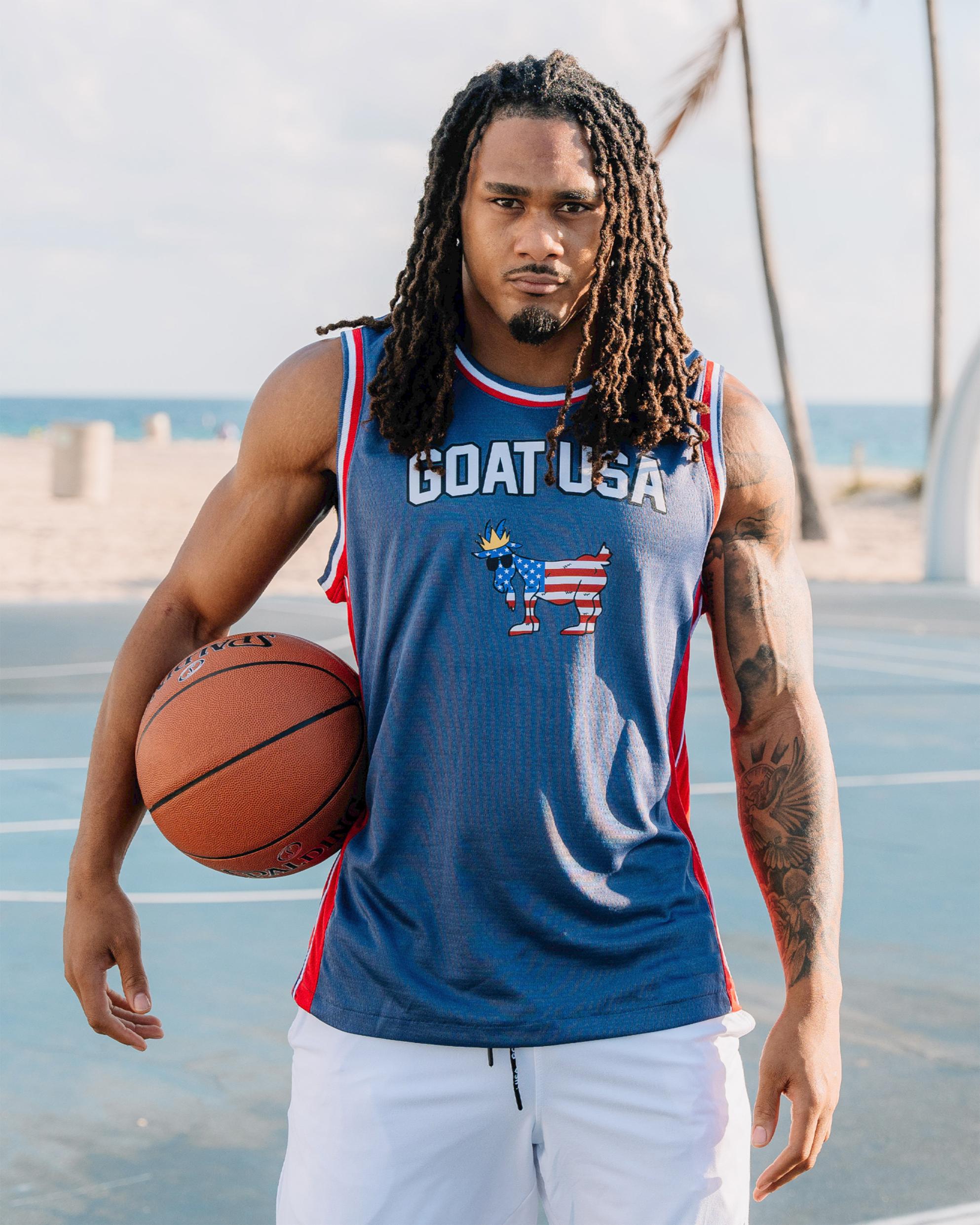 Goat USA Men's Freedom Basketball Jersey Large / Navy