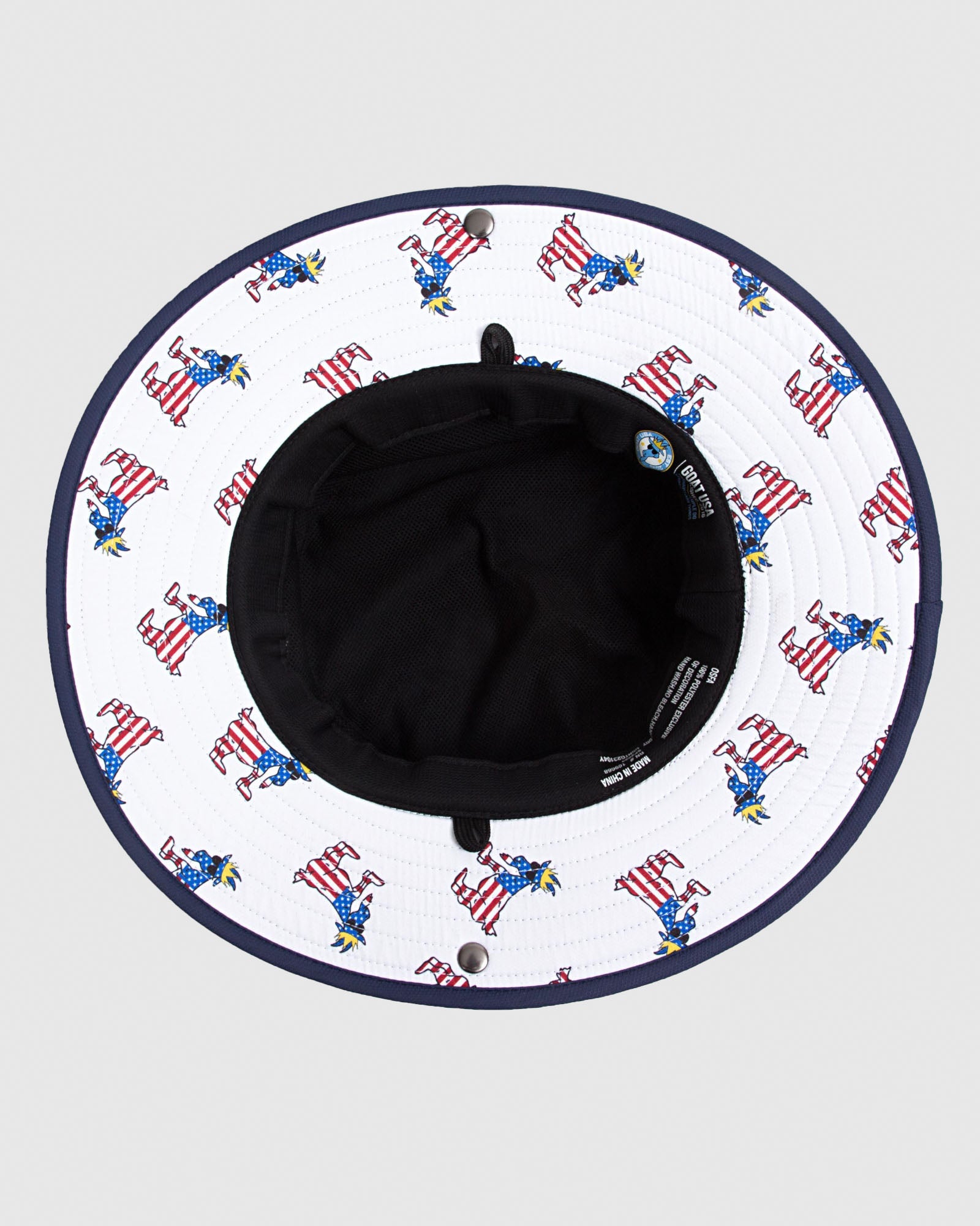 Bottom of navy Freedom Bucket Hat#color_navy