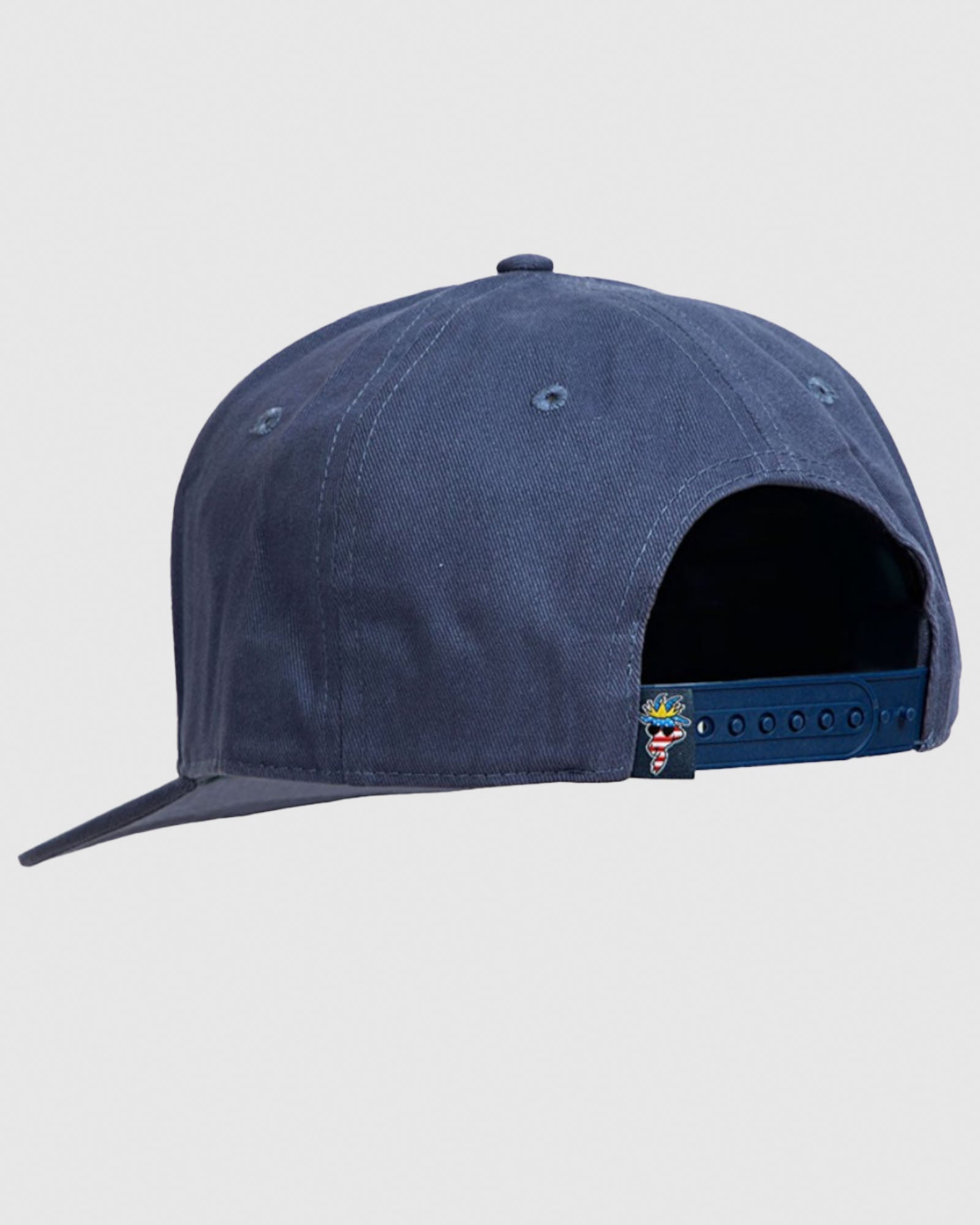 Back of navy Freedom Flat Brim Snapback Hat#color_navy
