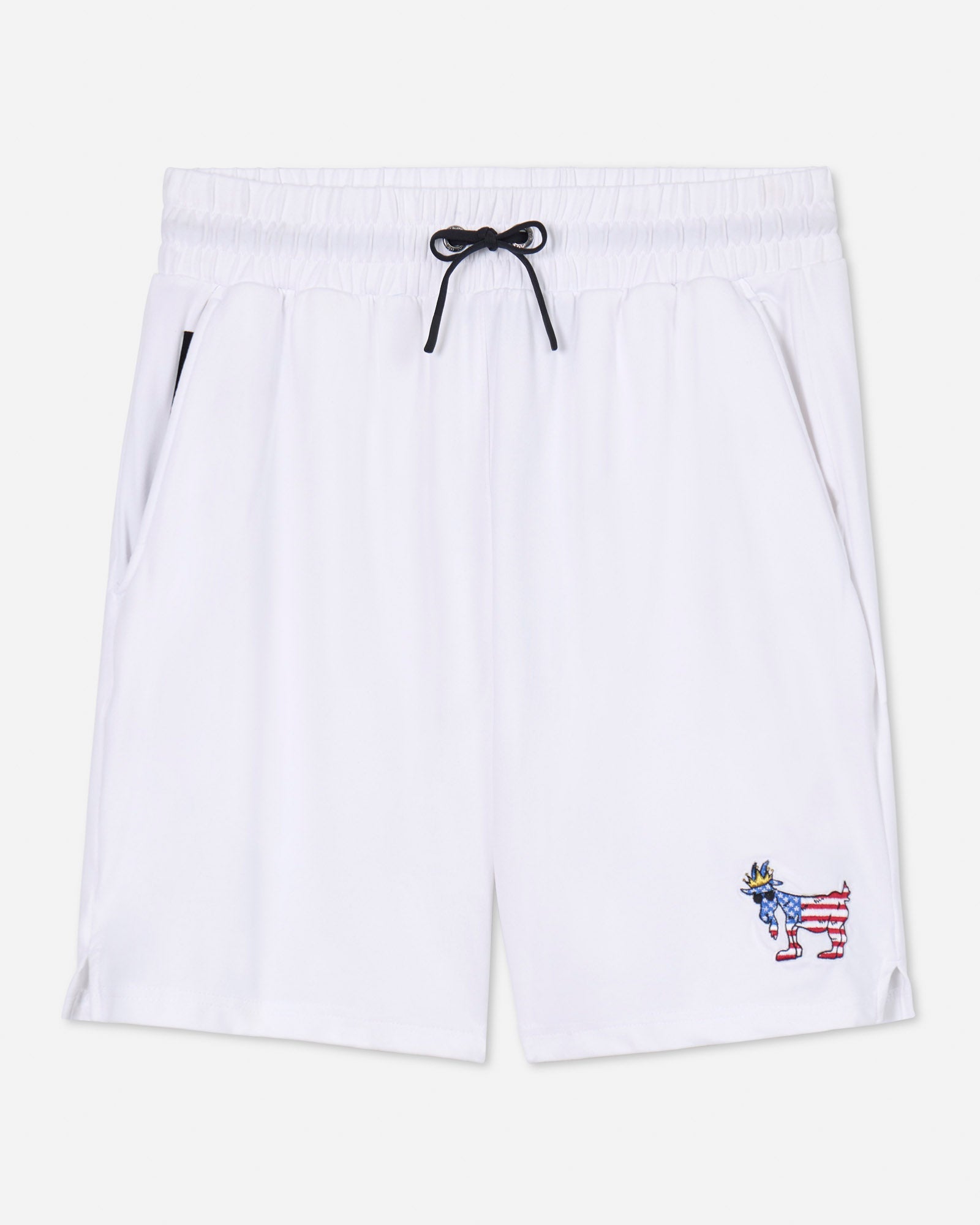 Front of white Freedom Men's Relaxed Shorts