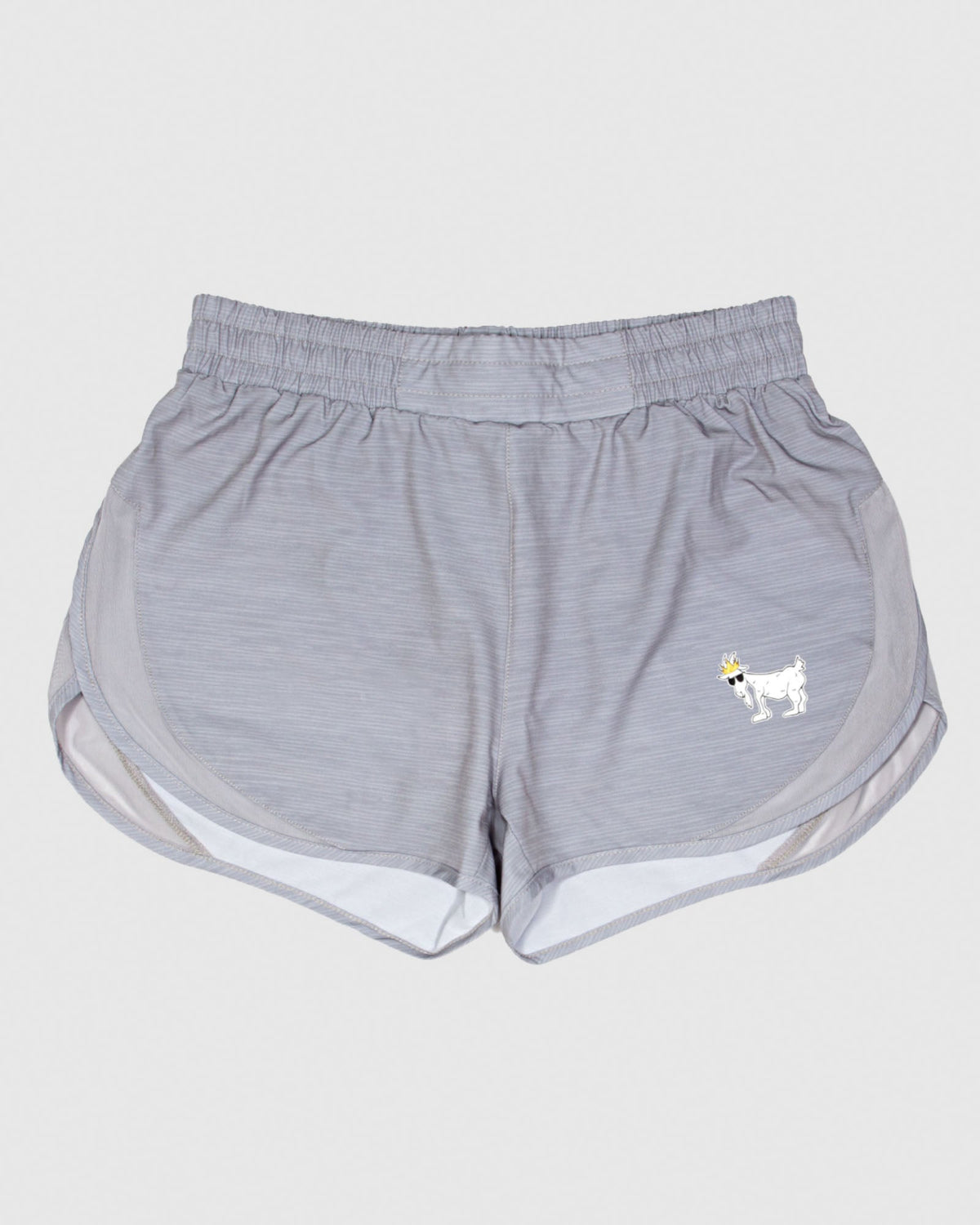 Front of space dye gray Women's Athletic Shorts#color_space-dye-gray