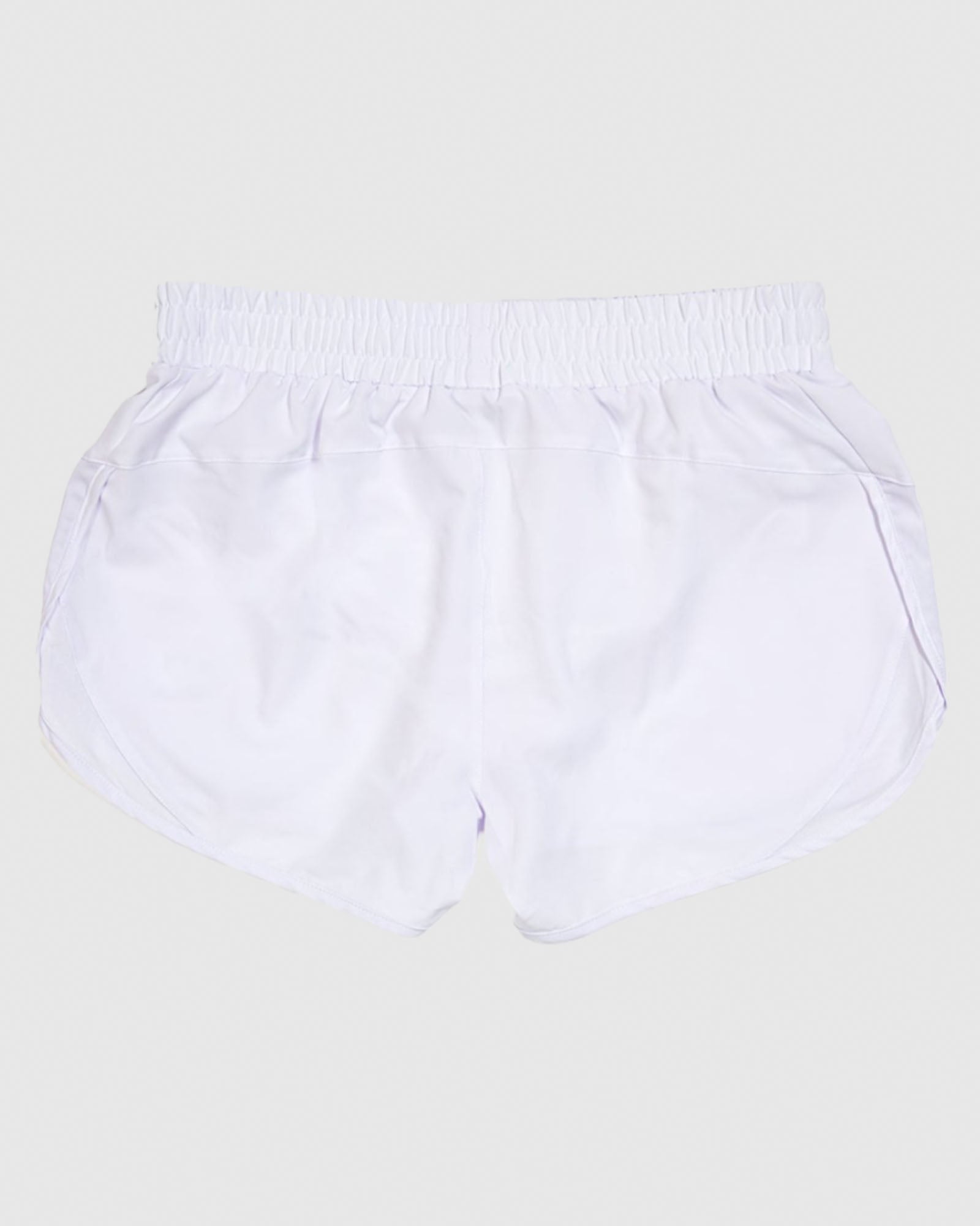 Back of space dye white Women's Athletic Shorts#color_space-dye-white