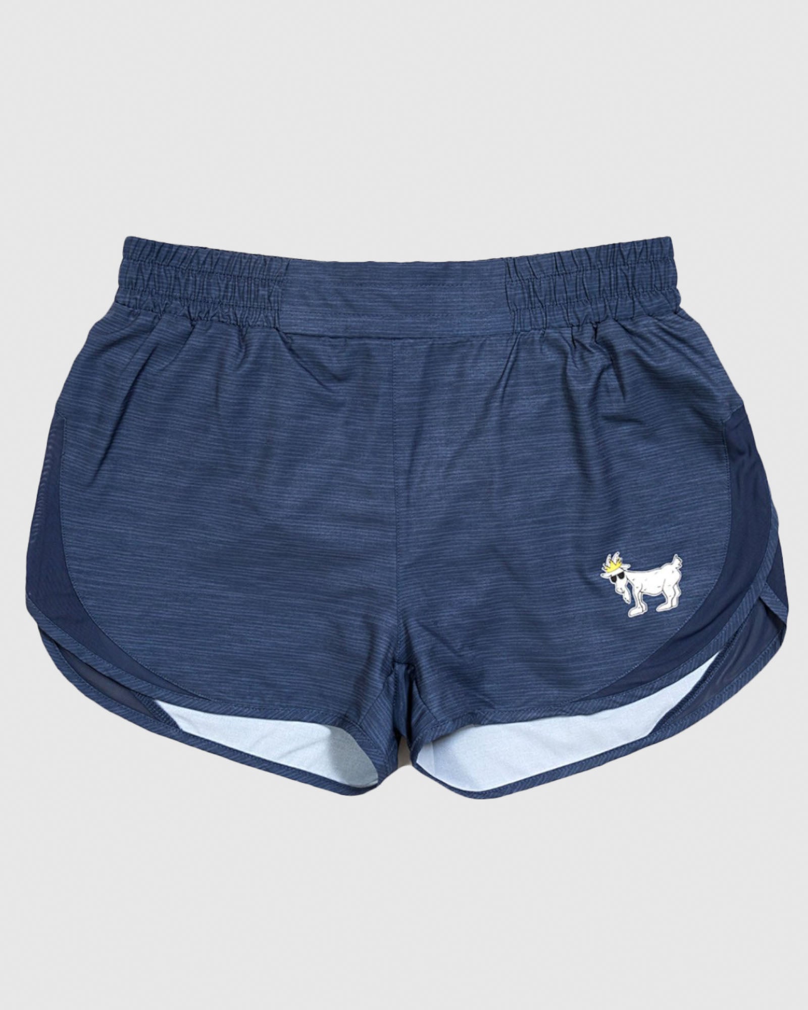 Front of space dye navy Women's Athletic Shorts#color_space-dye-navy