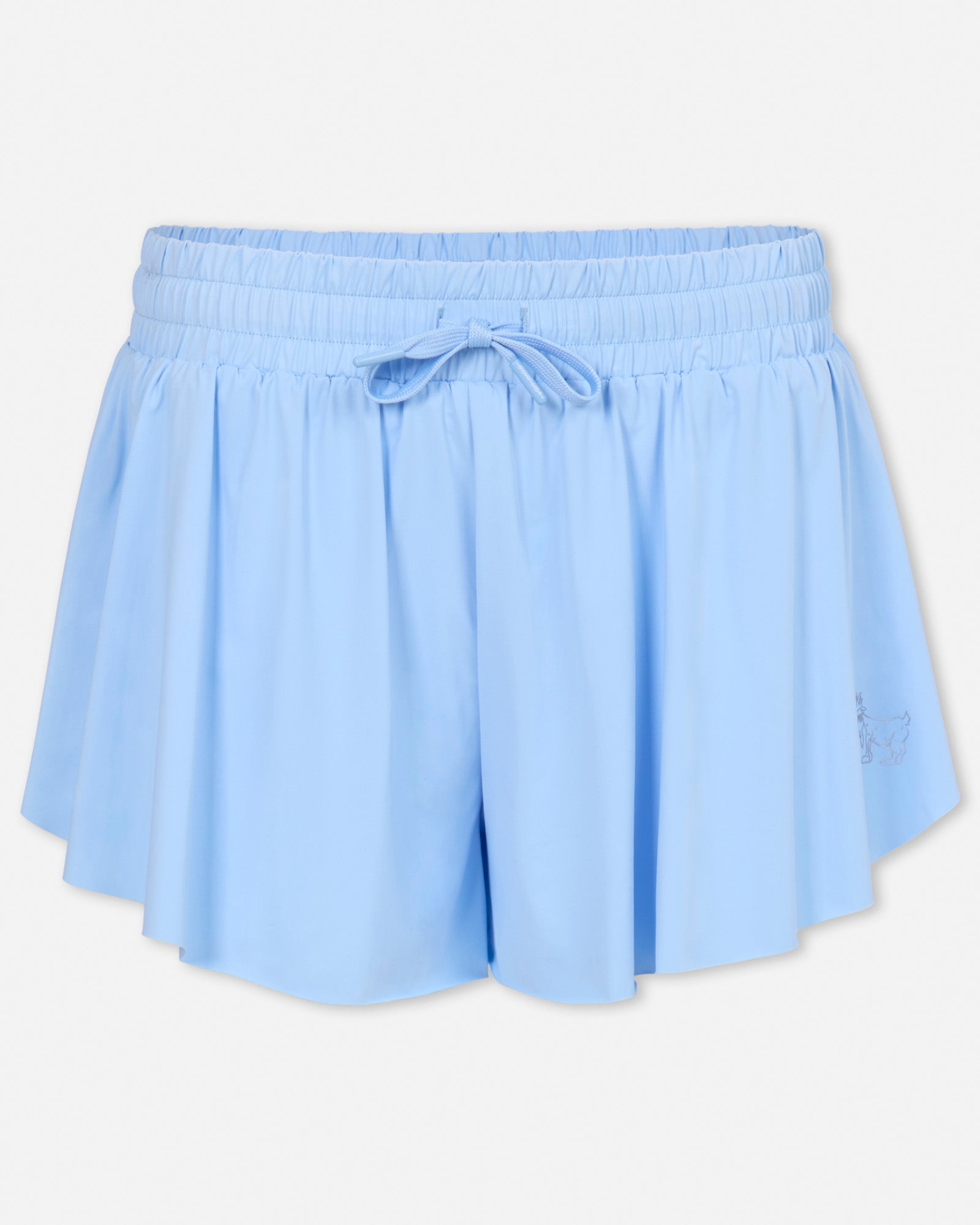 Front of women's carolina blue butterfly shorts#color_carolina-blue
