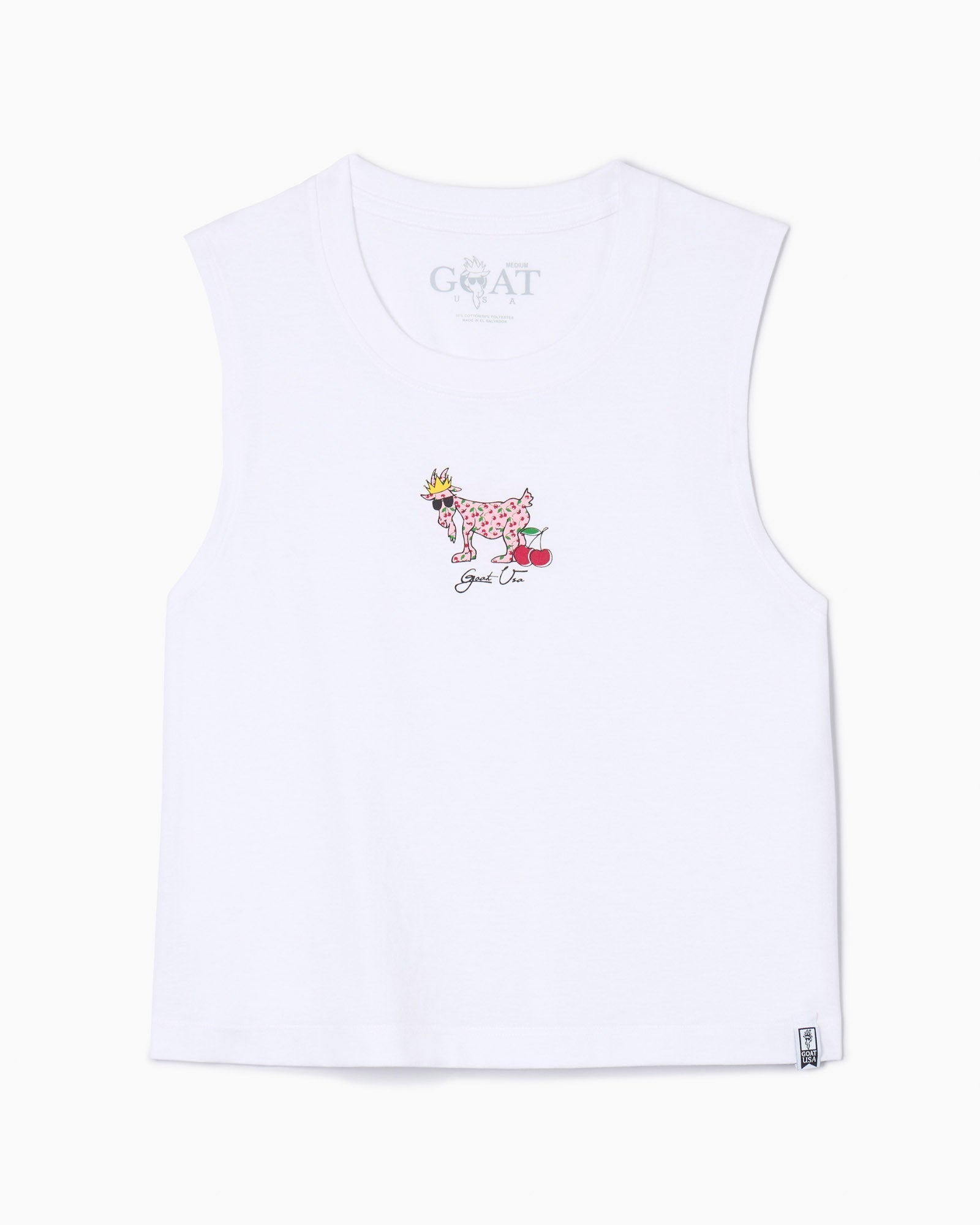 Front of women's whites cherry swing tank