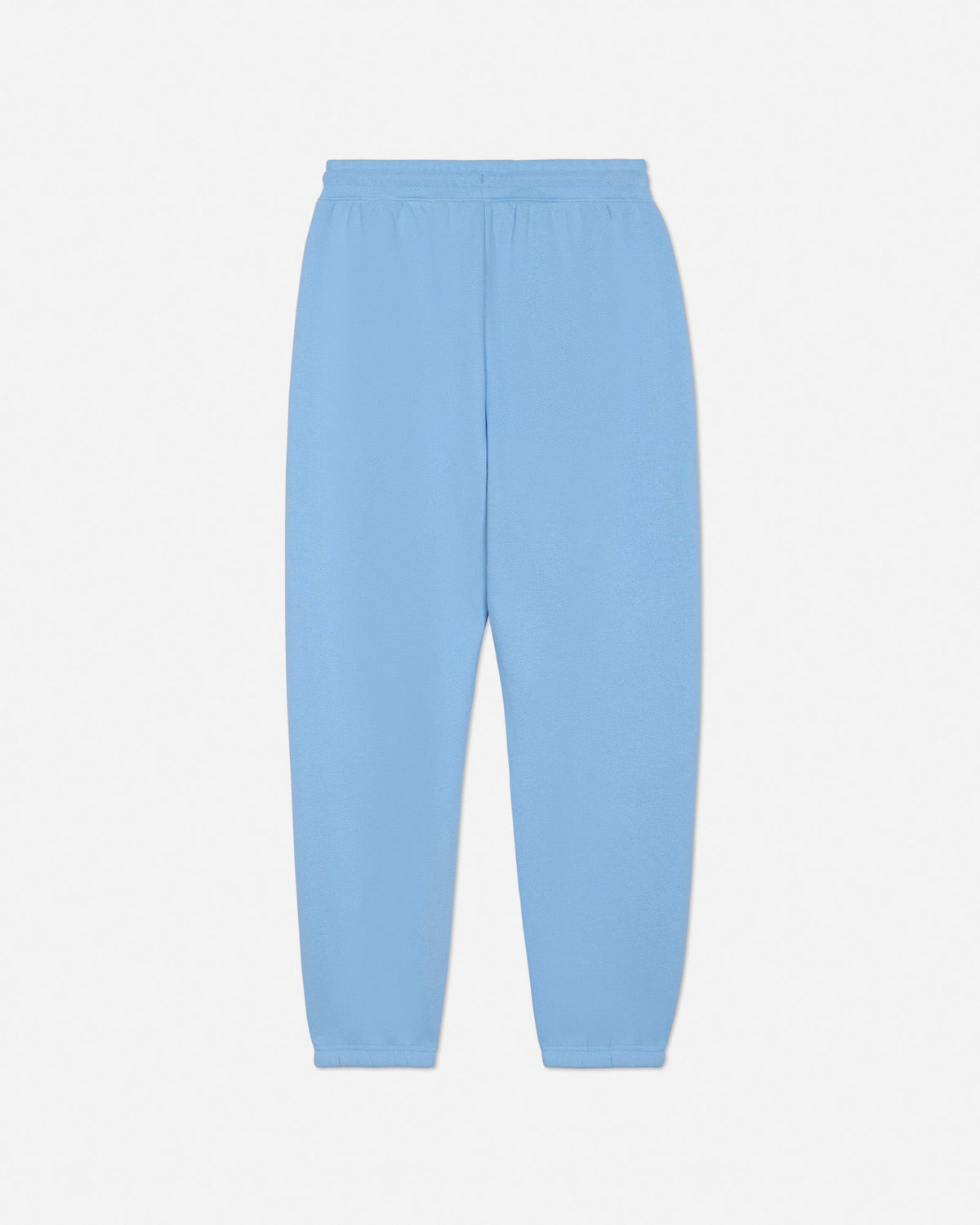 Back of light blue sweatpants on a light gray background