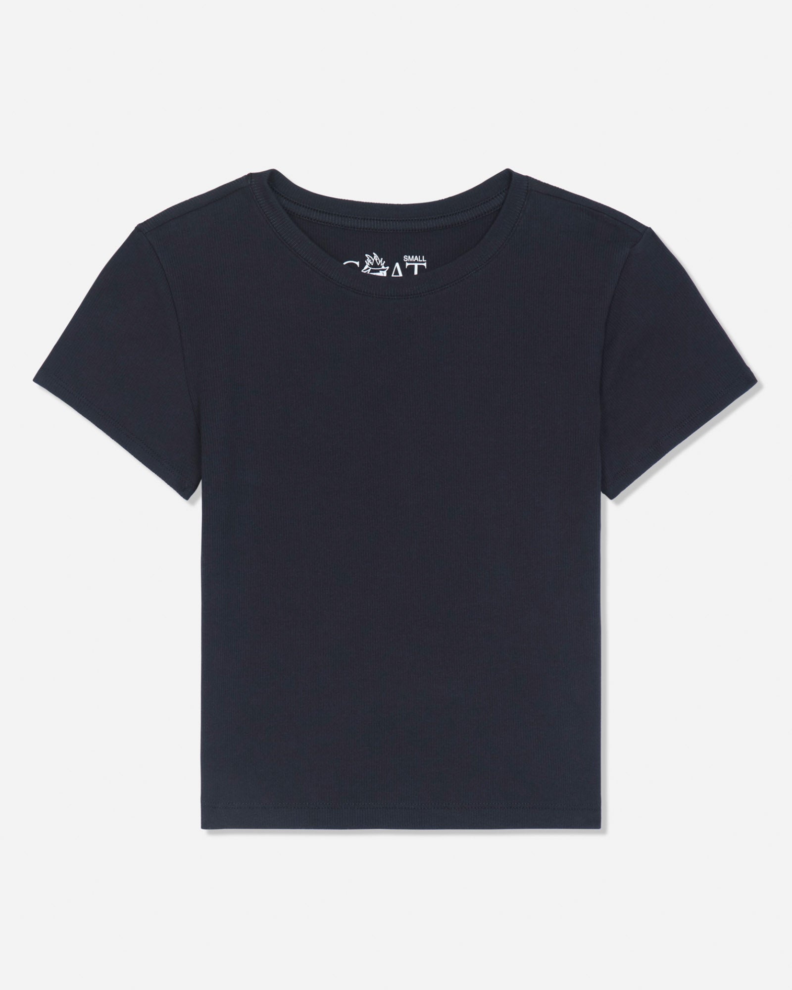 Front of black ribbed tee#color_black
