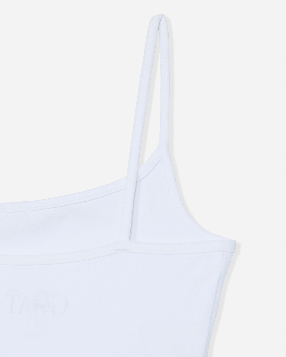 Close-up of back of white cami tank top#color_white