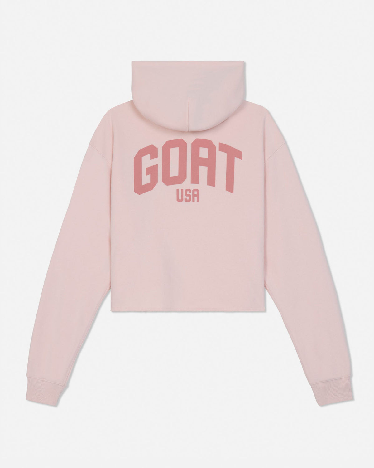 Back of pink cropped hooded sweatshirt#color_peach-blush