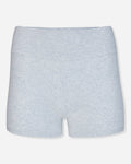 Front of pale gray heather biker shorts#color_pale-gray-heather