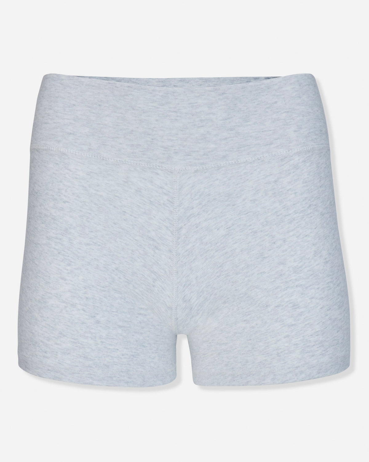 Front of pale gray heather biker shorts#color_pale-gray-heather
