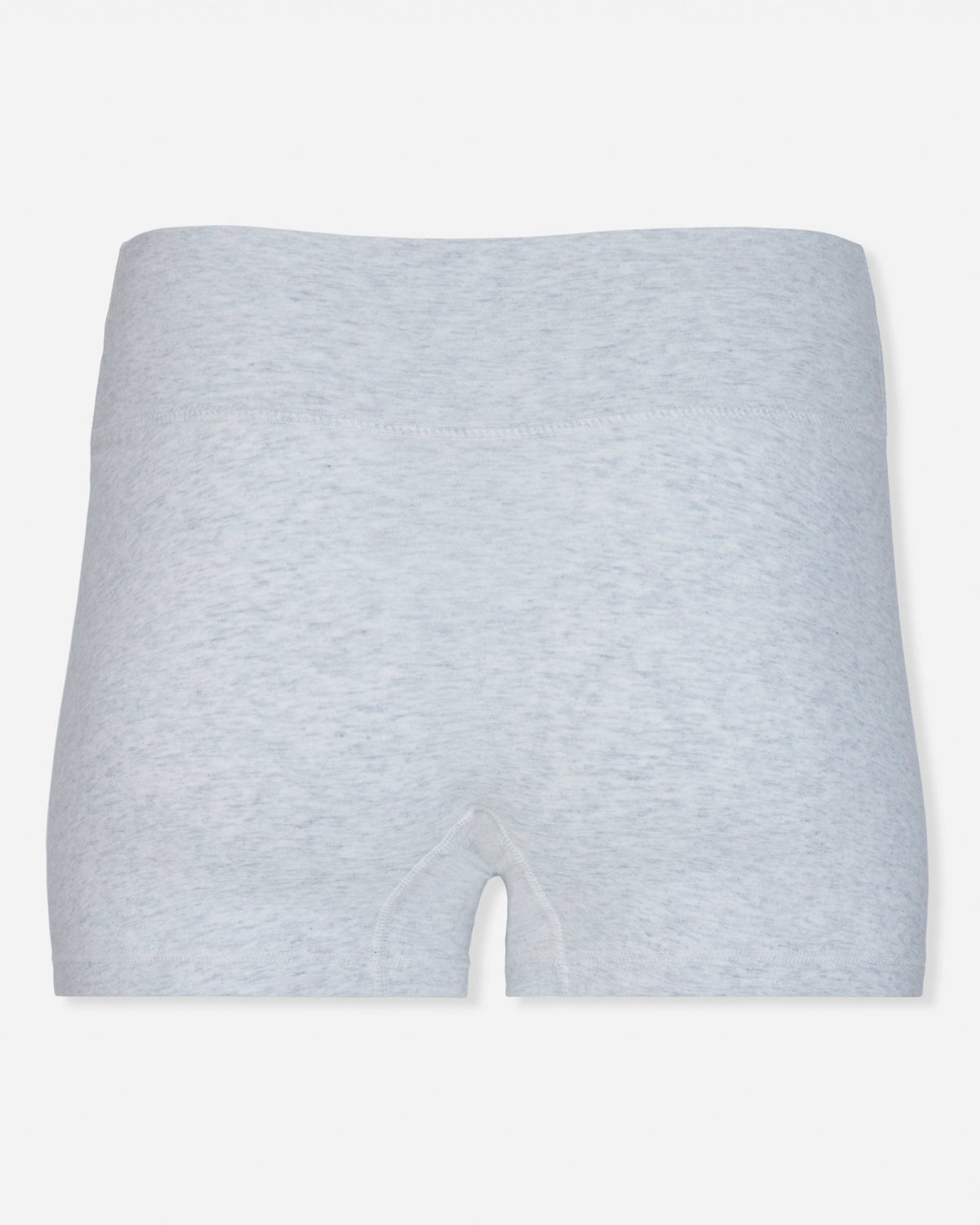 Back of pale gray heather biker shorts#color_pale-gray-heather