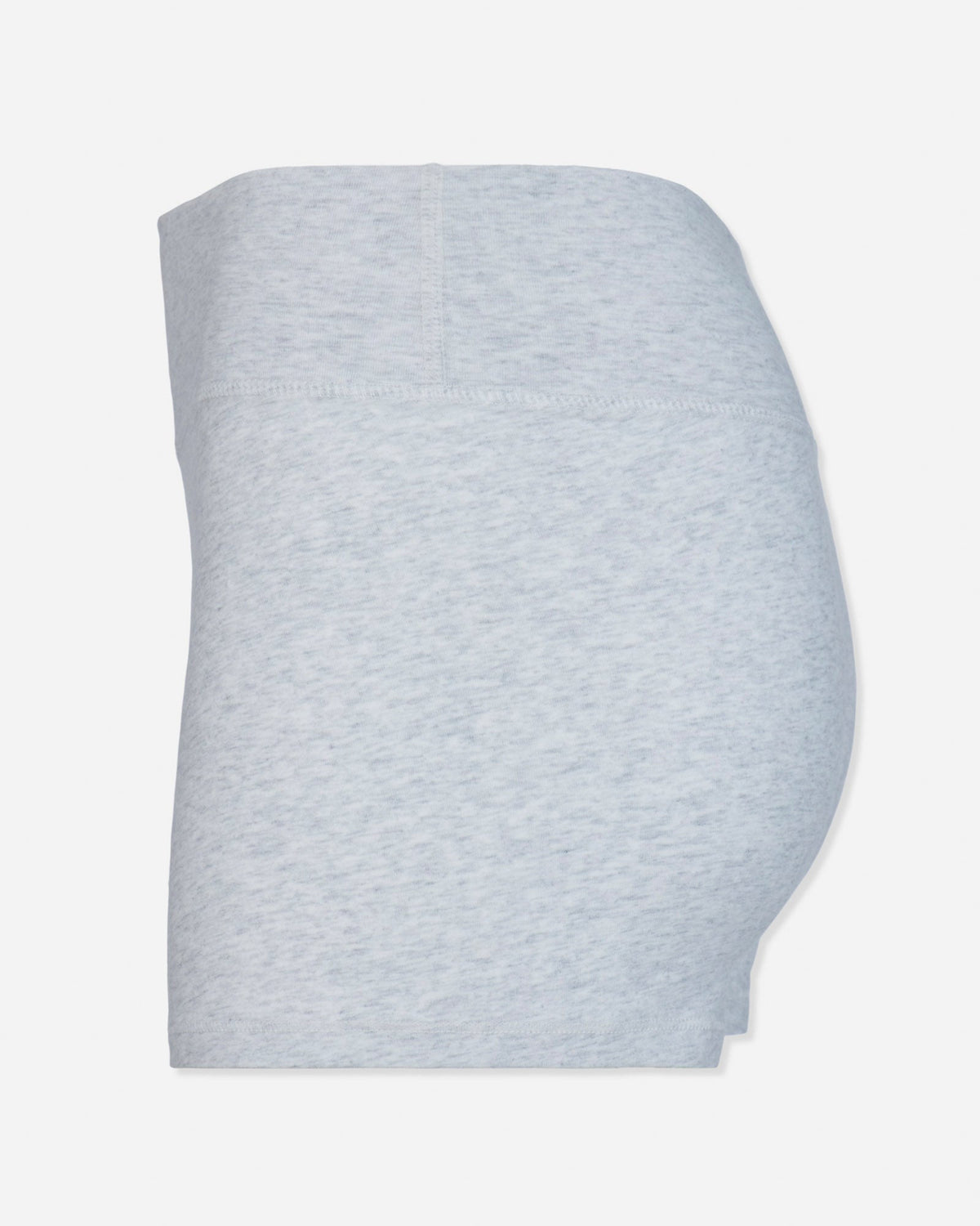 Side of pale gray heather biker shorts#color_pale-gray-heather