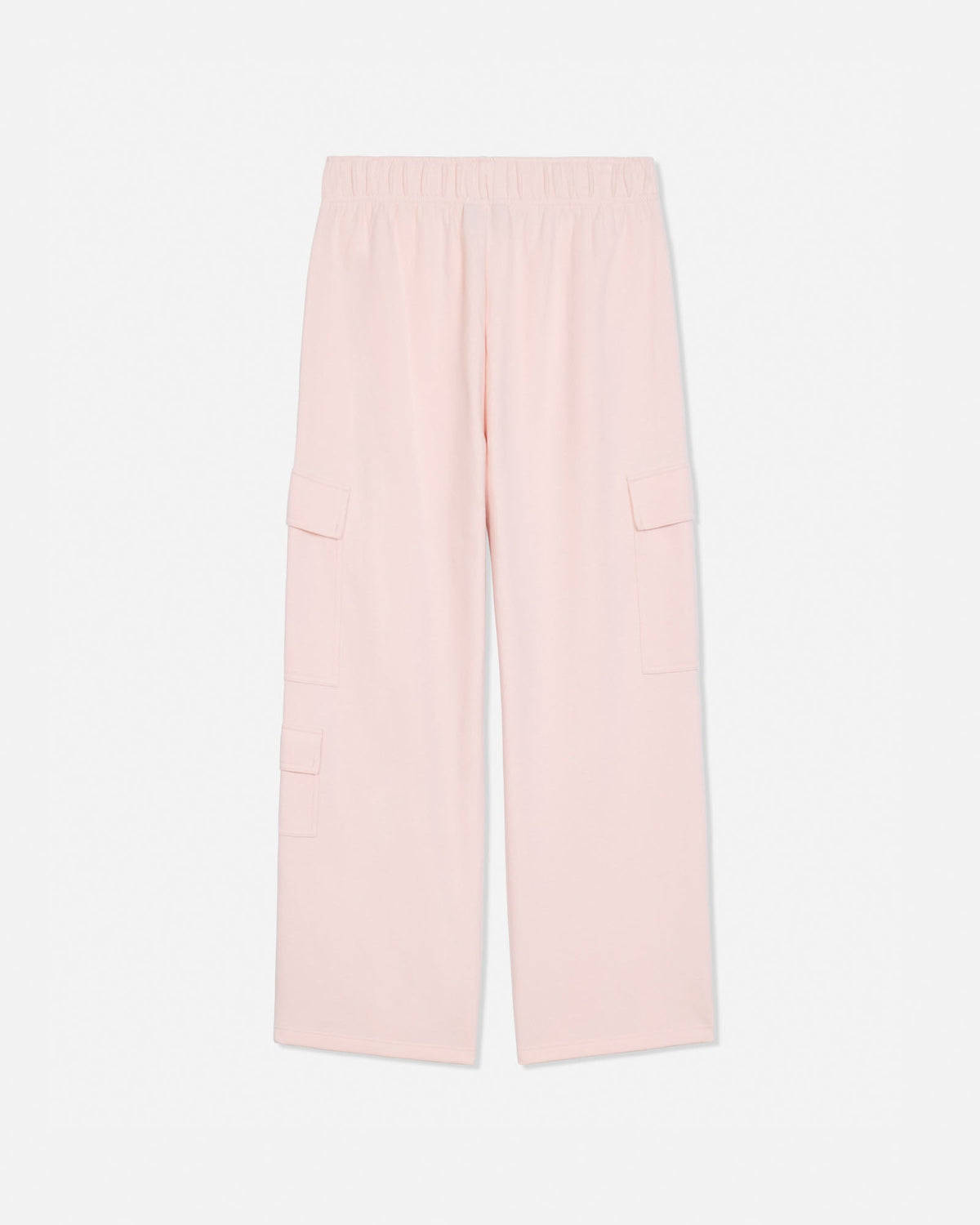 Back of pink women's cargo sweatpants#color_peach-blush