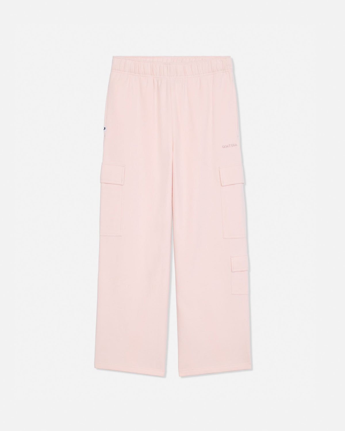 Front of pink women's cargo sweatpants#color_peach-blush