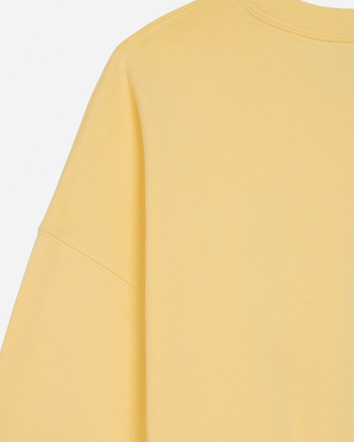 Back shoulder of oversized corn milk crewneck