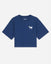 Blue oversized crop top with white goat design#color_moonlite-ocean