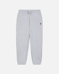 Gray sweatpants with a small logo on a light gray background
