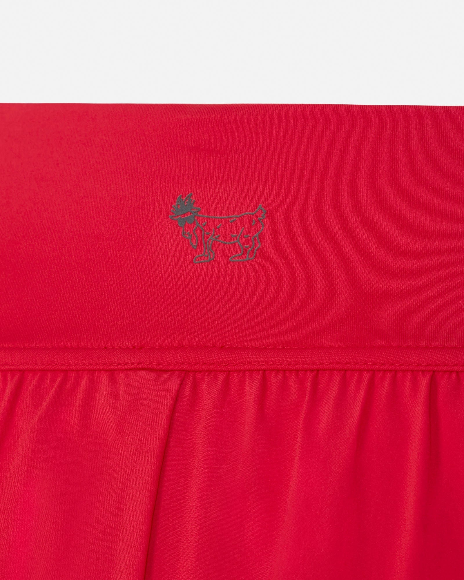 Red short with a small design on a white background#color_poinsettia