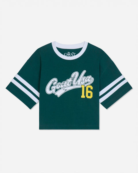 トップス SD 88/12 Ringer Script Logo T Green XL girls-varsity-logo-oversized-