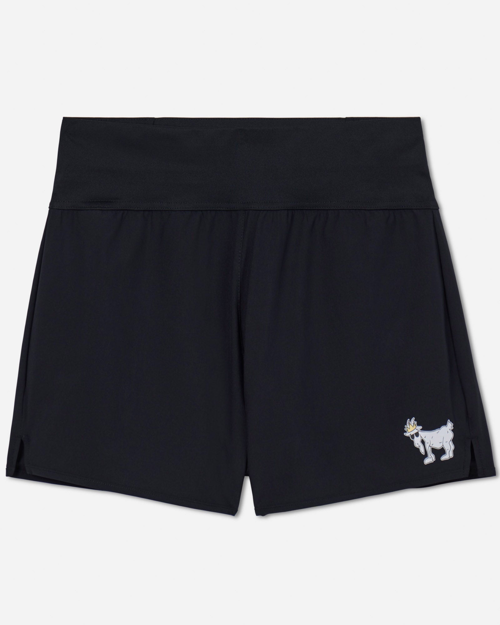 Black women's cut athletic shorts#color_black