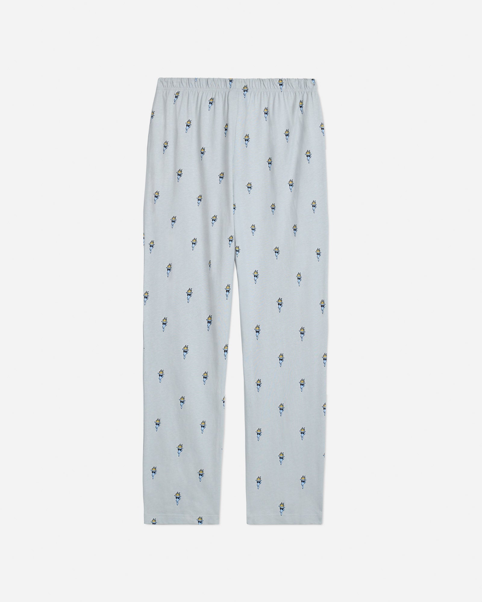 Back of gray pajama pants with goat head pattern#color_gray