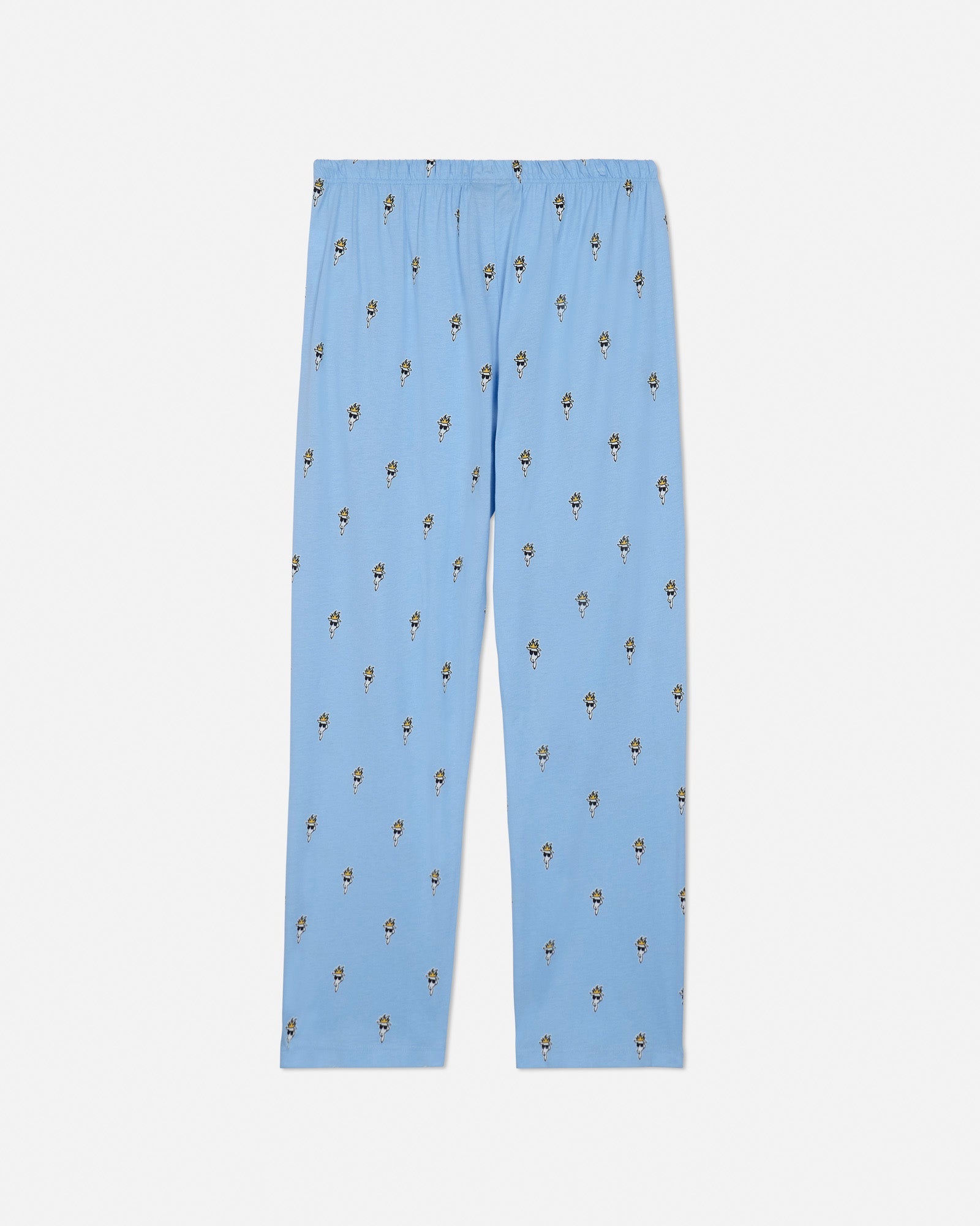 Back of light blue pajama pants with goat head pattern#color_carolina-blue
