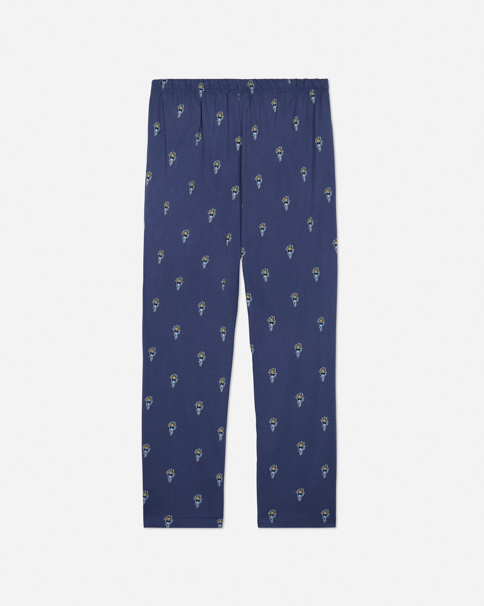 Back of navy pajama pants with goat head pattern#color_navy